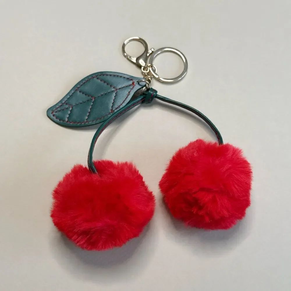 Cherry Pom Pom Keychain S1058